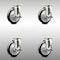 Service Caster 5 Inch 316SS Black Polyurethane Wheel Swivel Top Plate Caster Set with Brake SCC SCC-SS31620S514-PPUB-BLK-TLB-4 - alternate 1